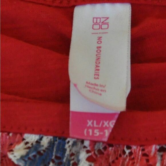 Very Pretty No Boundaries Red White Blue Spaghetti Strap Tank Top Sz XL (15-17) - Picture 4 of 4